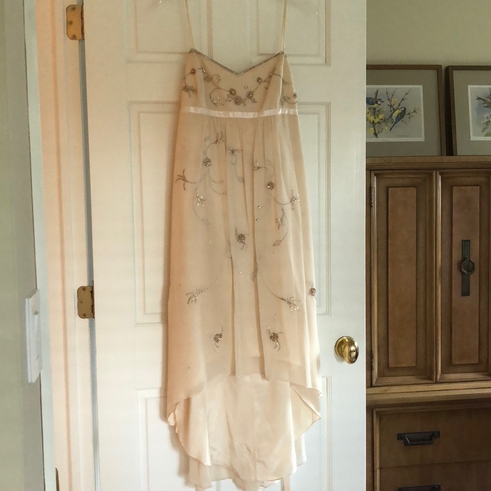 Cream chiffon high-low dress